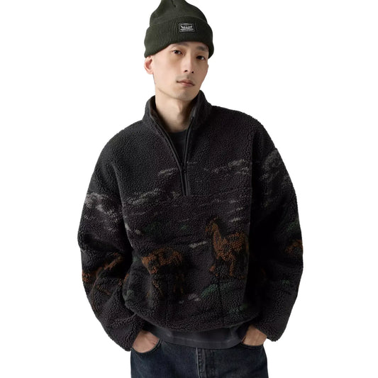 Levi's Idyllwild Sherpa Popover Sweatshirt Schwarz