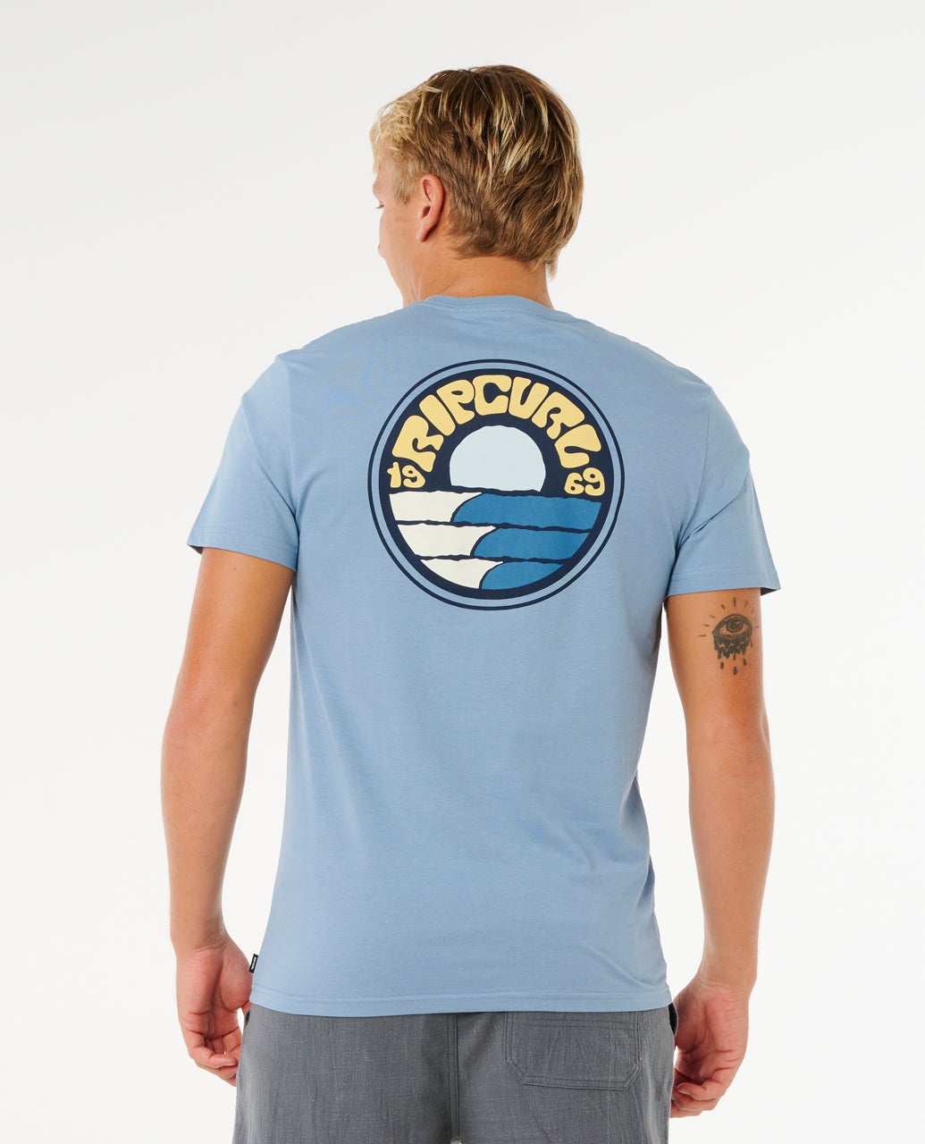 Rip Curl Pacific Rinse Stacked Tee Faded Denim