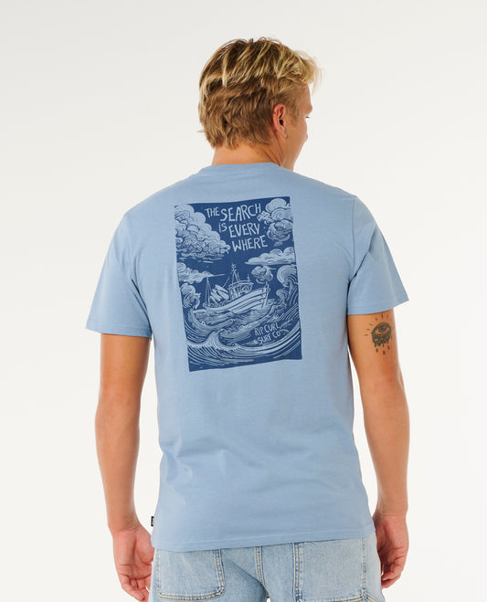 Rip Curl Keep On Trucking SS Tee Faded Denim