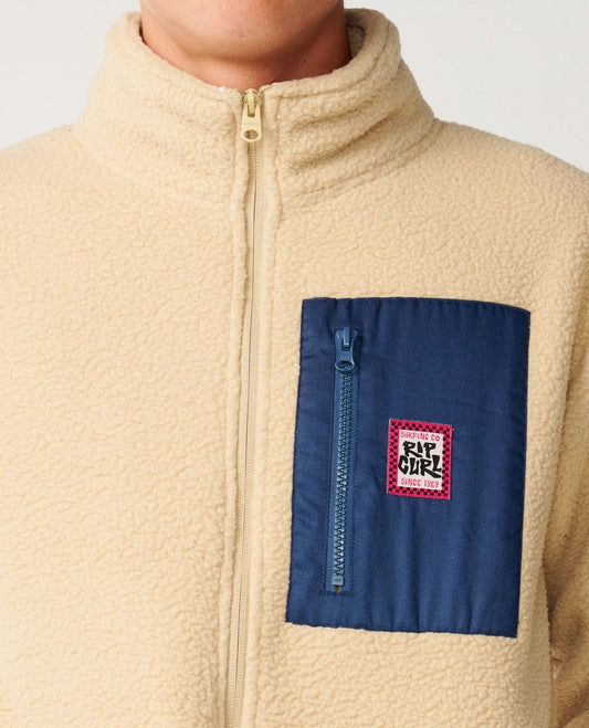 RipCurl Streamline Big Bear Polar Fleece Jacket Khaki Sand