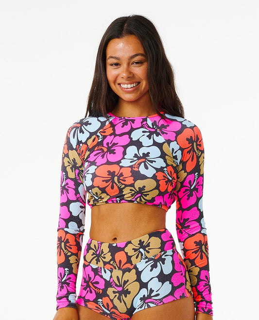 Rip Curl Hibiscus Heat Crop Rashvest