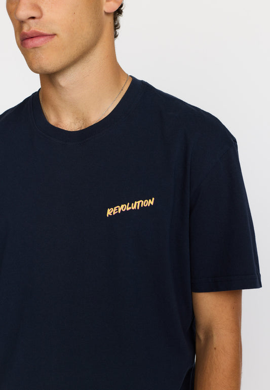 Revolution Printed T-shirt Navy