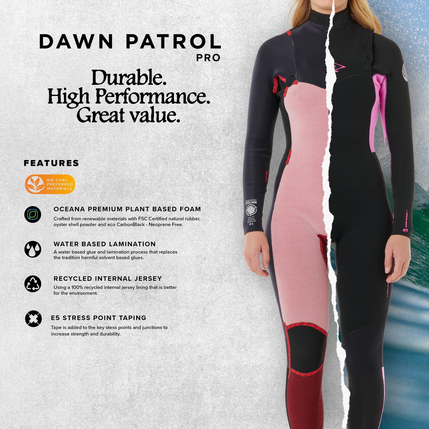 Rip Curl Wms Dawn Patrol Pro CZ 43 Black