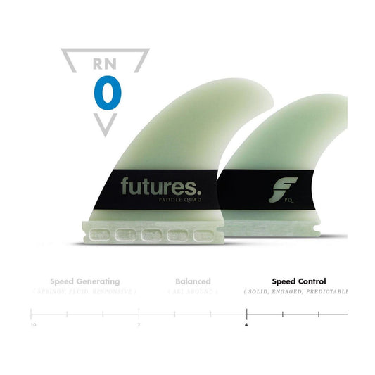 FUTURES Big Wave Quad Fin Set Paddle Gun G10 N/A Green 0.0