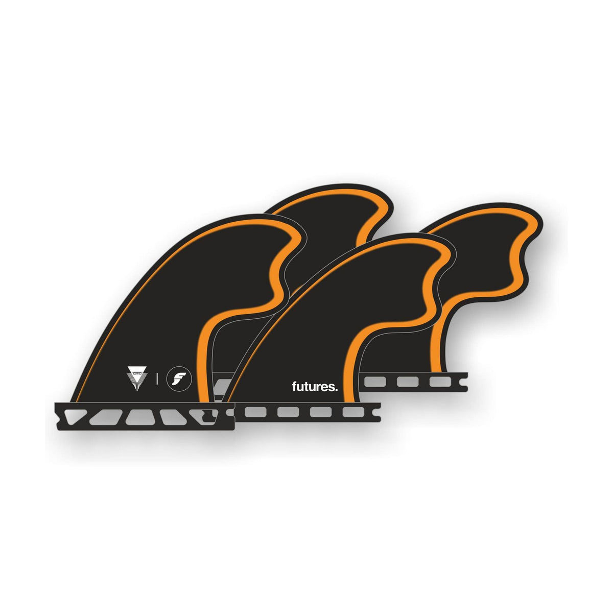 FUTURES Quad Fin Set Tomo Fiberglass Unisize Orange