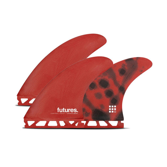 FUTURES Thruster Fin Set Coffin Bros Control M Red 2.9