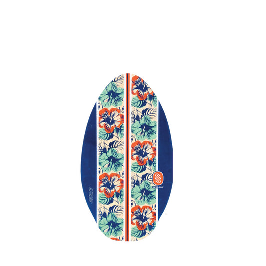 SkimOne Wooden Skimboard 90 x 51 Hibiscus Blue