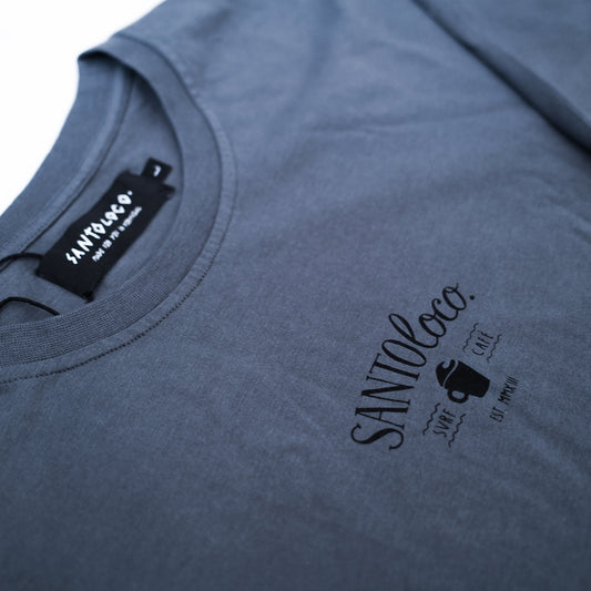 SantoLoco Surf Café T-Shirt Blau