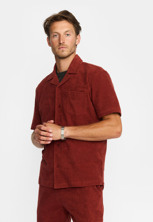 Revolution Terry SS Cuban Shirt Darkorange