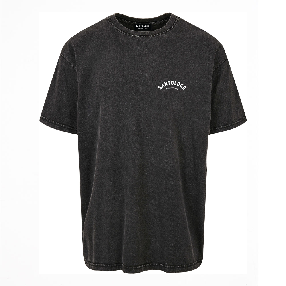 SantoLoco Munich Surfing is a MotorSport Black Washed T-Shirt