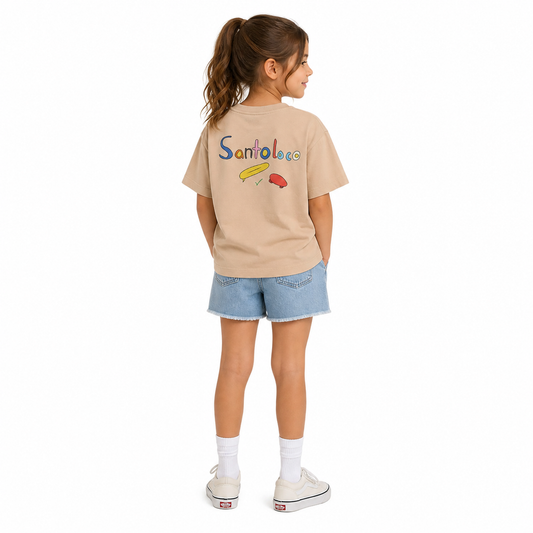 SantoLoco Little Artists „Olivia“ Kinder-T-Shirt Beige