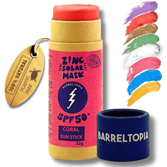 Barreltopia Zink-Sonnenstift mit LSF 50+ Koralle