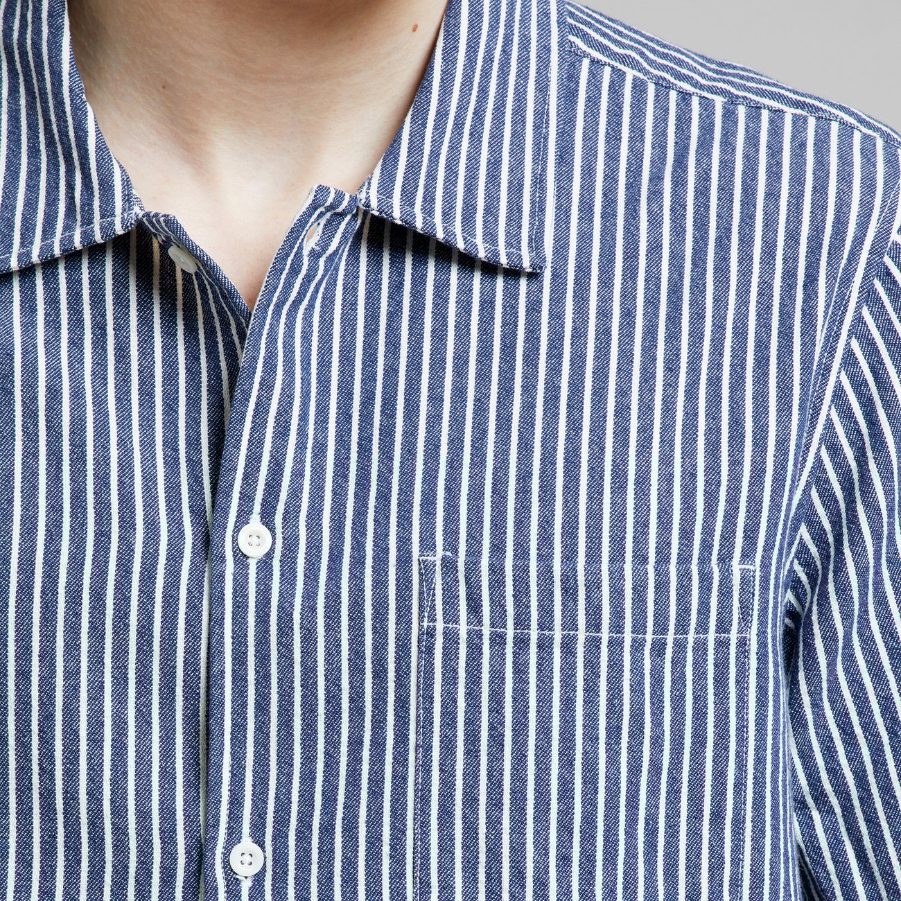 Dedicated Shirt Brantevik Work Stripe Blue