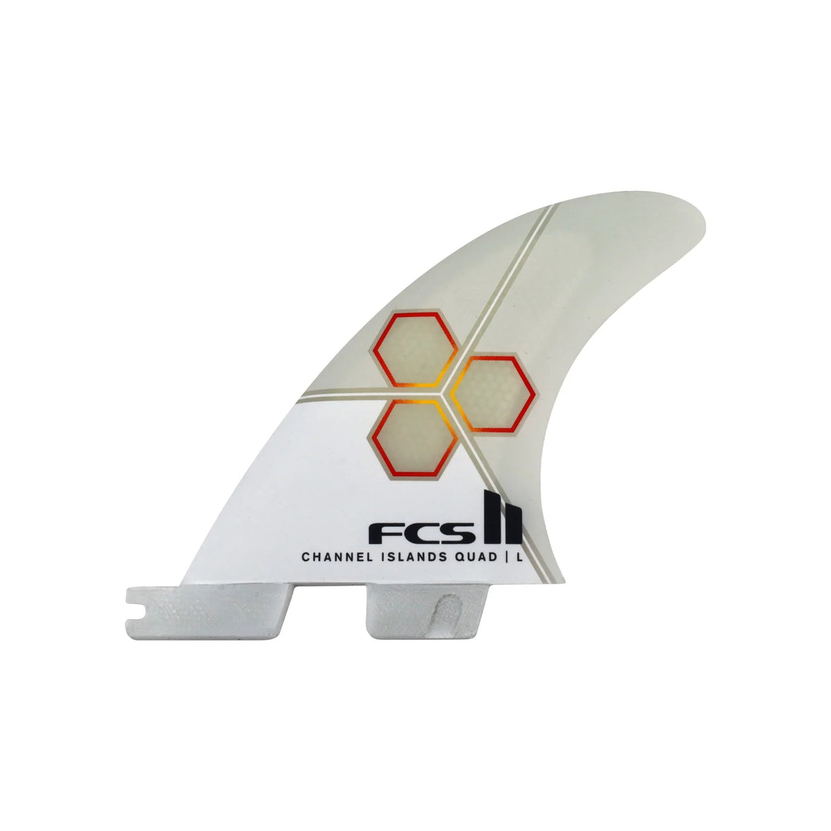 FCS II CI PC Large White/Flame Quad Rear Finnen-Set