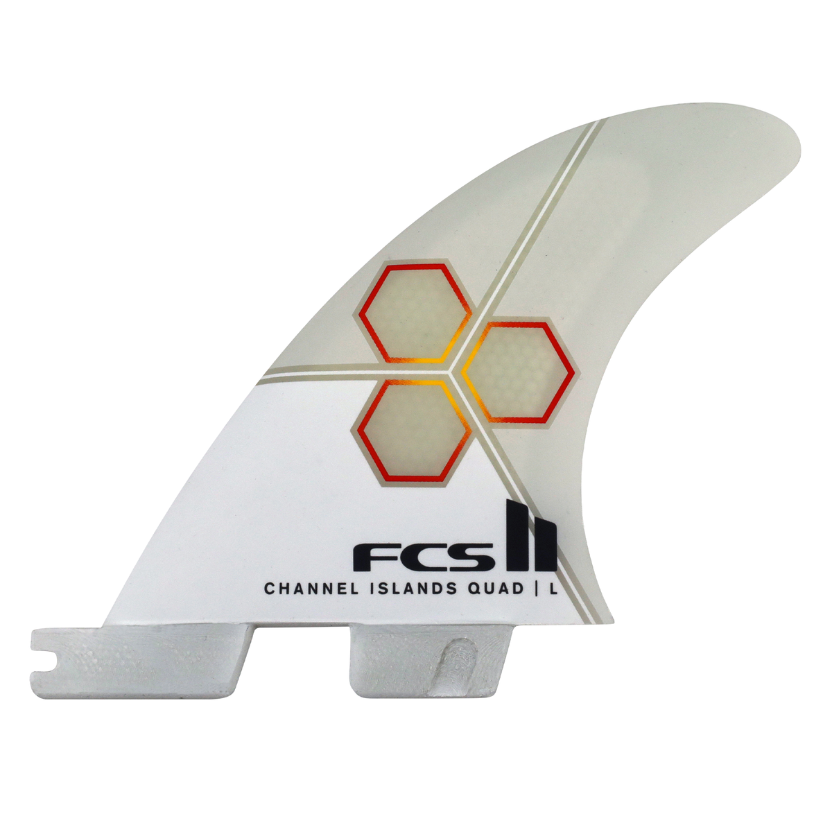 FCS II CI PC Large White/Flame Quad Rear Fin Set