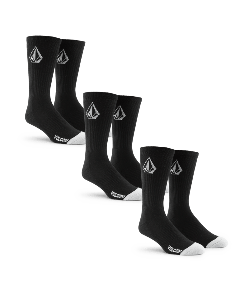 Volcom Full Stone Sock 3 Pack Black