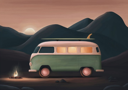 Studio Trev Night Camp 2 Postcard