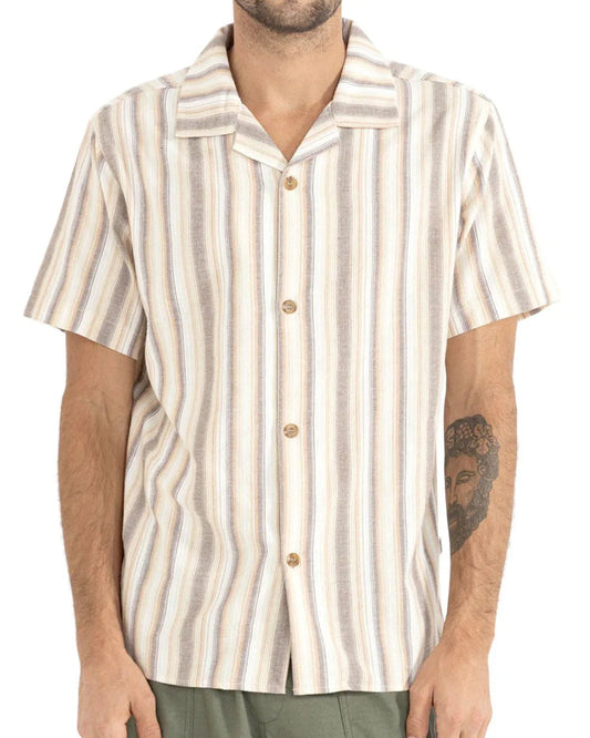 Rhythm Vacation Stripe SS Hemd Weiß/Beige