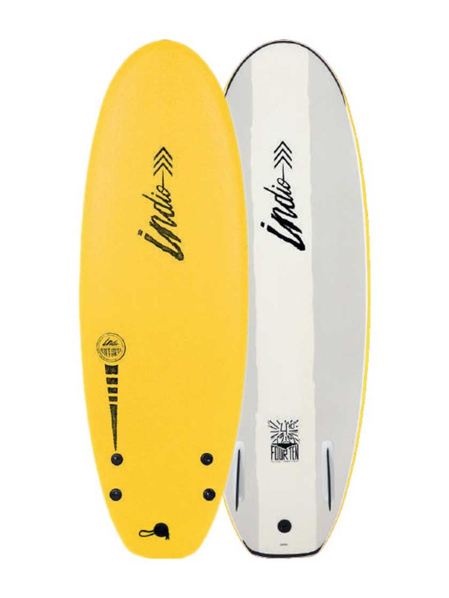 Prancha de surfe Indio Rookie Neon Yellow 4'10