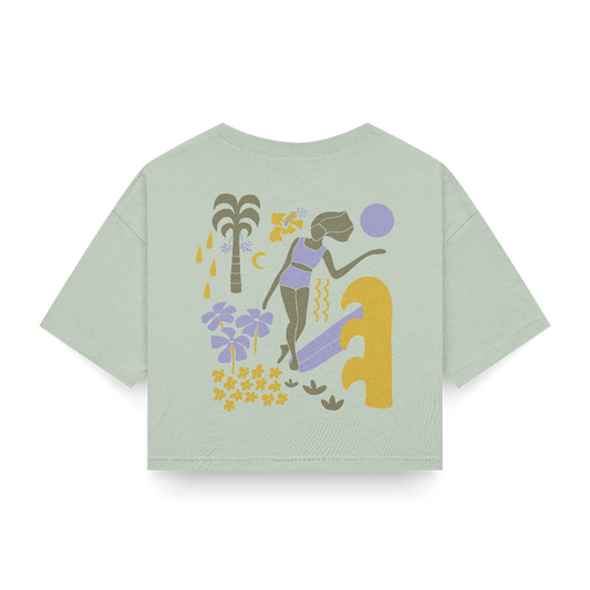 SantoLoco Lizzy Crop Tee Light Green