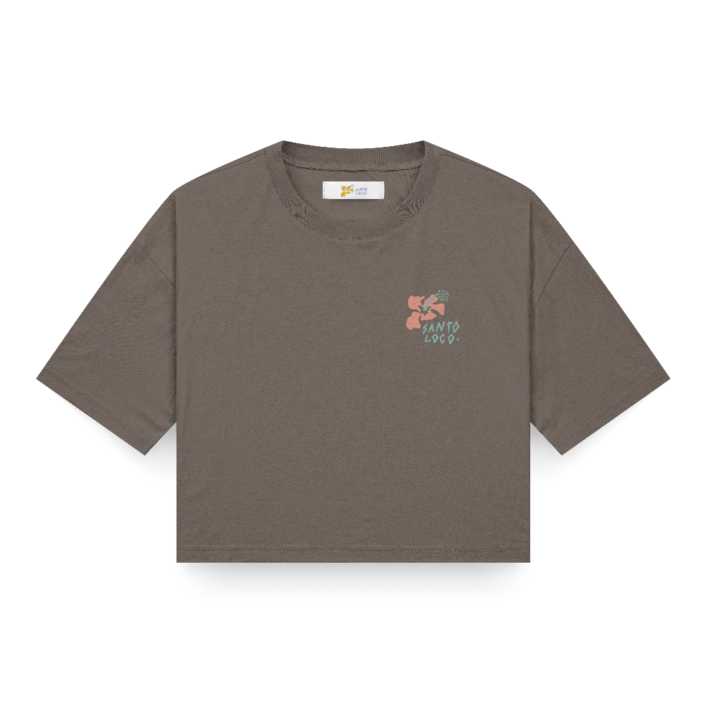SantoLoco Lizzy Crop Tee Brown