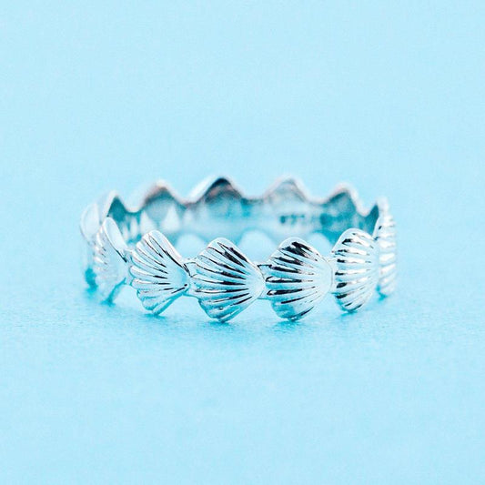 Pura Vida Clam Shell Band Ring Size 7 Silver