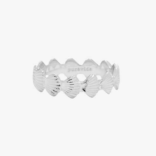 Pura Vida Clam Shell Band Ring Size 7 Silver