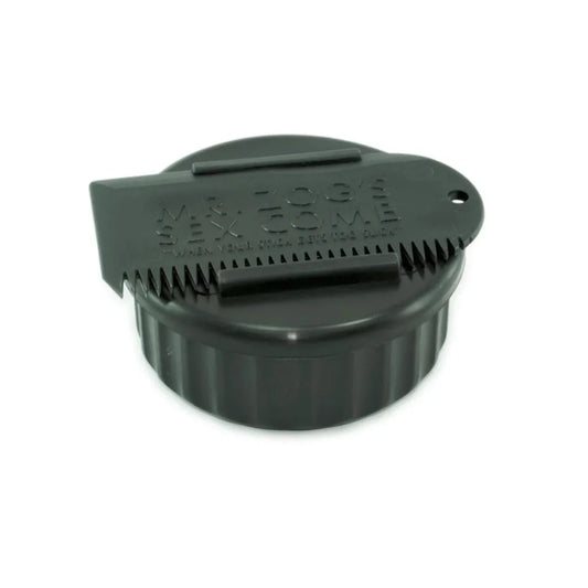 SexWax Container and Comb Set Schwarz