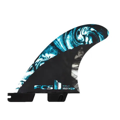 FCS 2 MB PC Carbon Medium Tri Retail Fins Blue