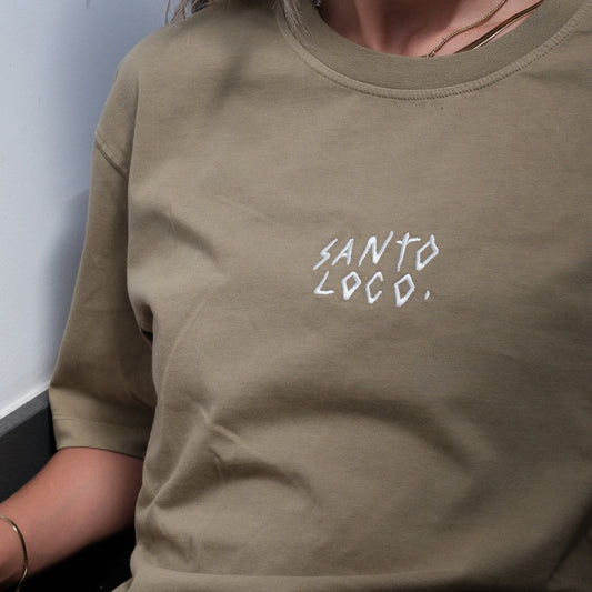 SantoLoco Stick Logo T-Shirt Beige
