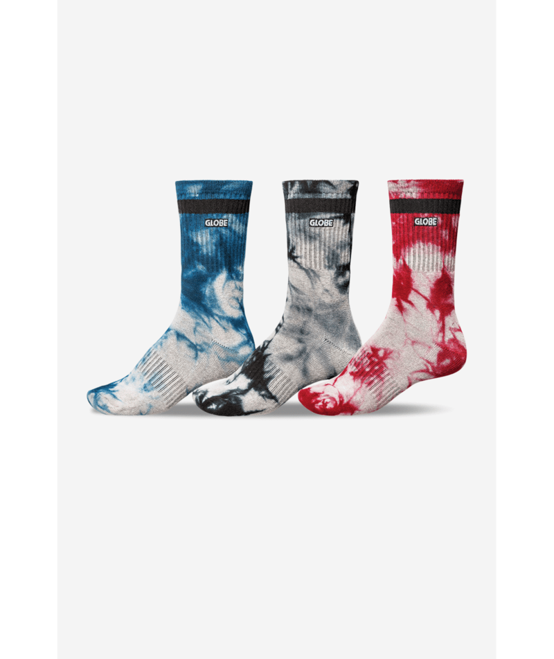 Globe All Tied Up Sock 3 Pack Assorted