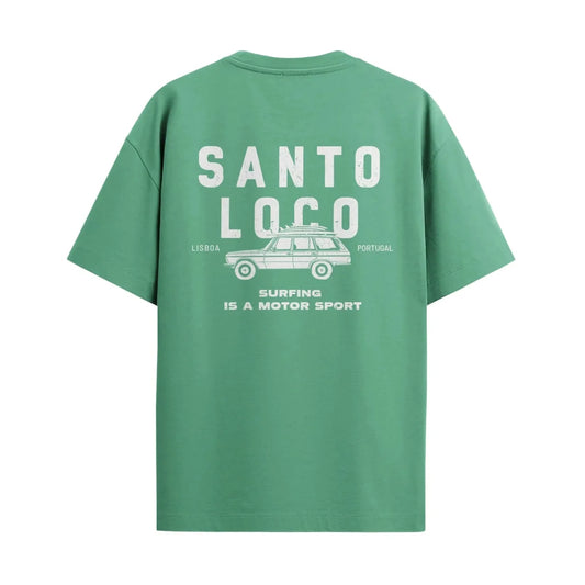 SantoLoco Lisboa Surfing ist ein Motorsport-Kaschmir-T-Shirt
