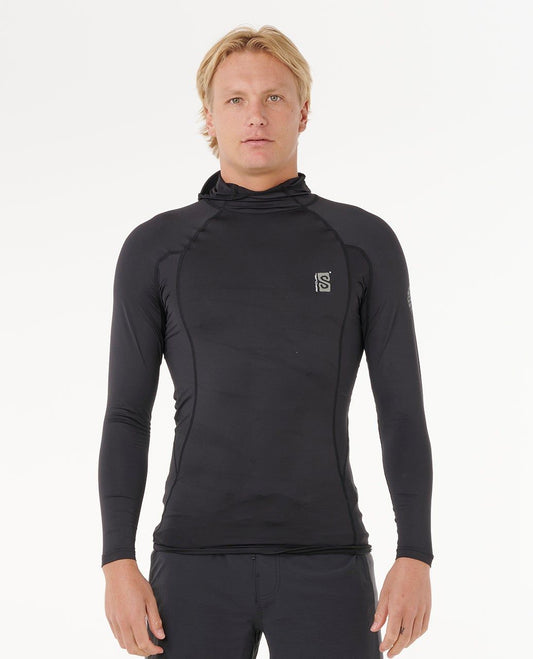 Rip Curl Search UPF Perf Hood L/S Rash Vest Black