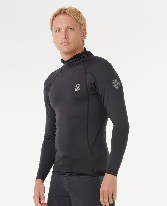 Rip Curl Search UPF Perf Hood L/S Rash Vest Black