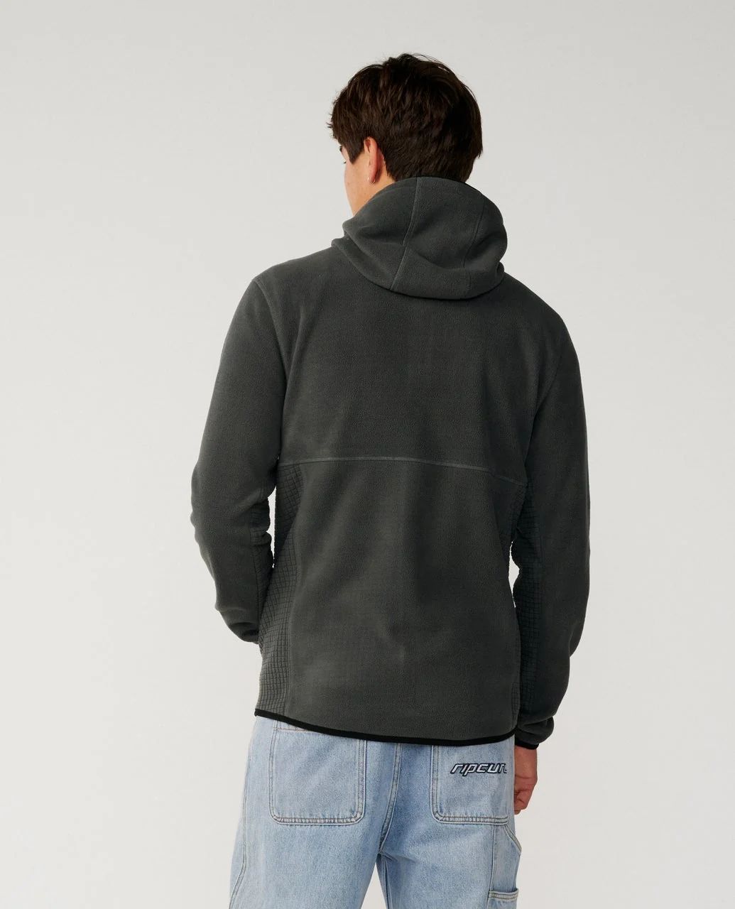 Rip Curl Departed Polar Fleece Zip Through Hoodie Charcoal Grey