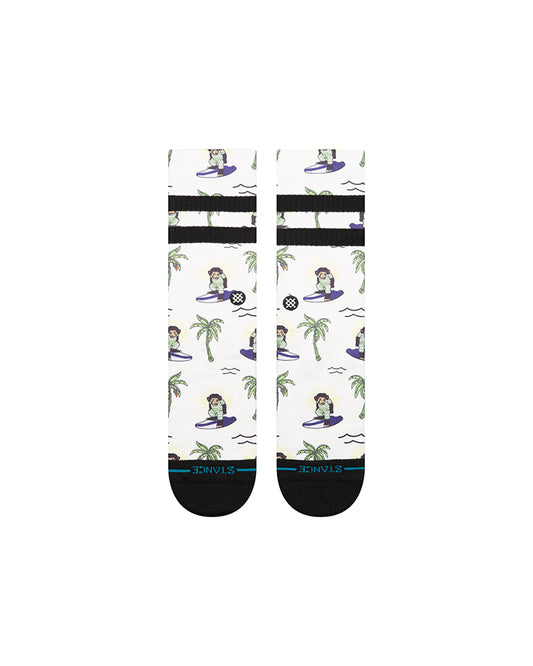 Stance Surfin Monkey Crew Socken Weiß