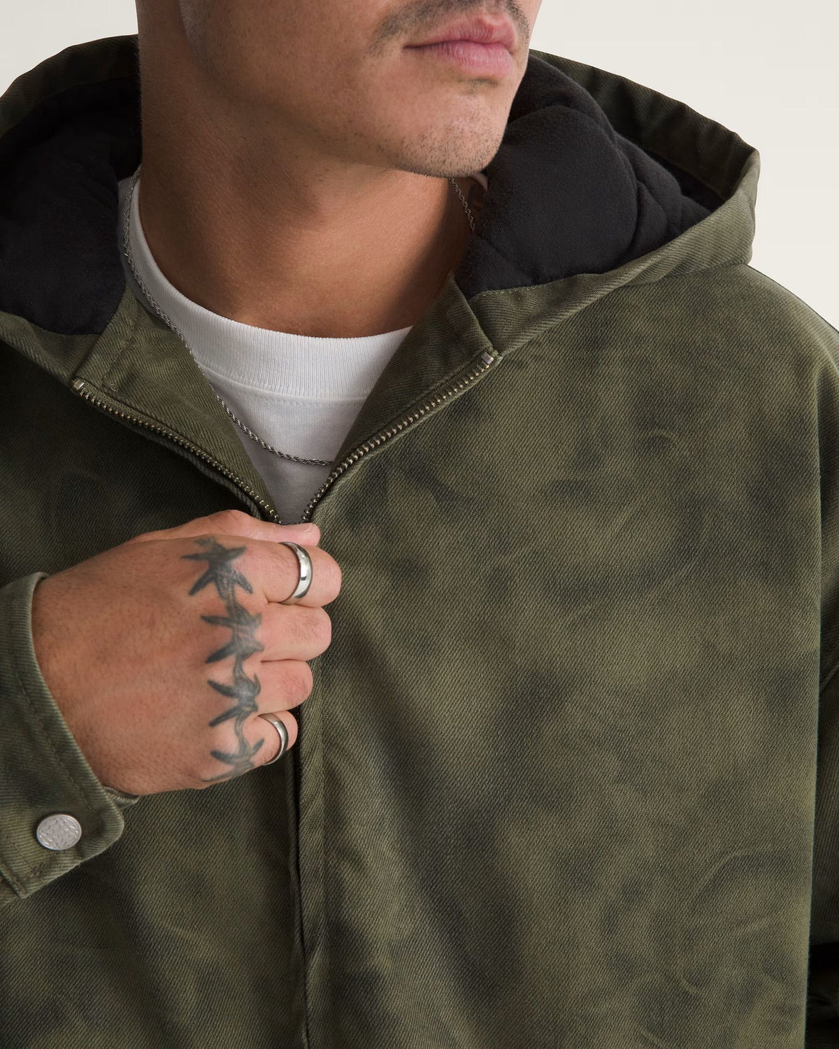 Vans Rez Cropped Denim Jacket Mossy Olive/Obsidian