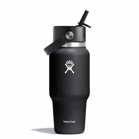 Hydro Flask 24oz Wide Flex Straw Travel Trinkflasche Schwarz