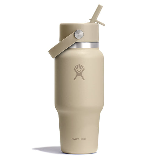 Hydro Flask 24oz Wide Flex Straw Travel Trinkflasche Beige