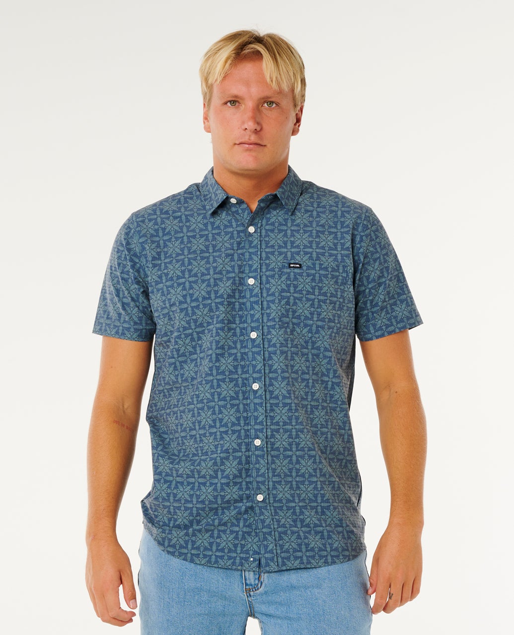 Rip Curl Sessions Aerotech S/S Shirt Blue