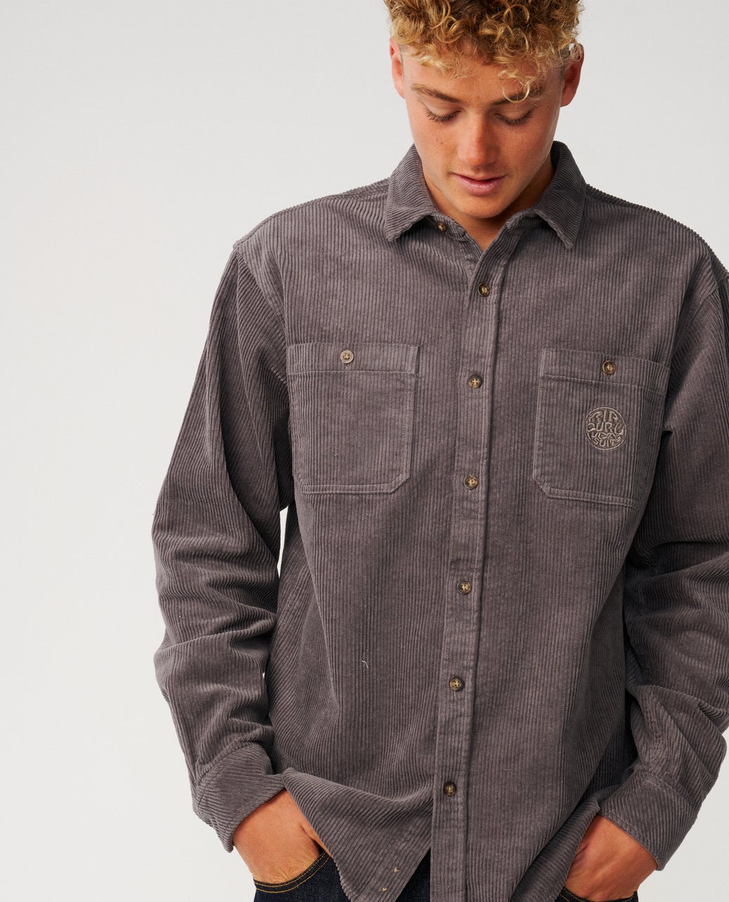 RipCurl Premium Surf Cord Longsleeve Deep Mushroom