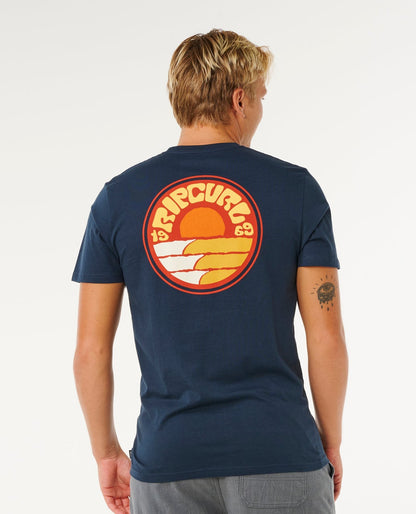 Rip Curl Pacific Rinse Stacked Tee Dark Navy