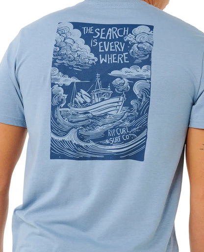 Rip Curl Keep On Trucking SS Tee Faded Denim