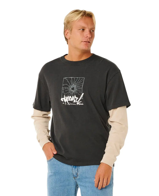 Rip Curl Inner Visions Smashed L/S Tee Washed Black