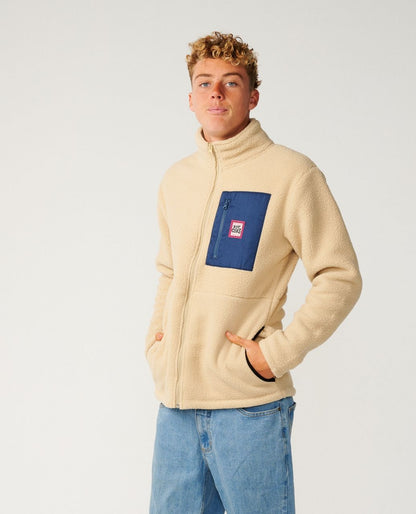 RipCurl Streamline Big Bear Polar Fleece Jacket Khaki Sand