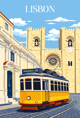 B&B Paint by Numbers Kit Lisboa Tram