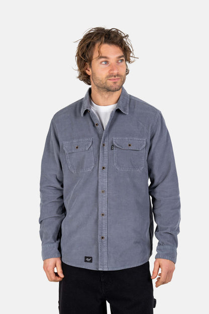 Reell Dual Cord Shirt Grey Blue