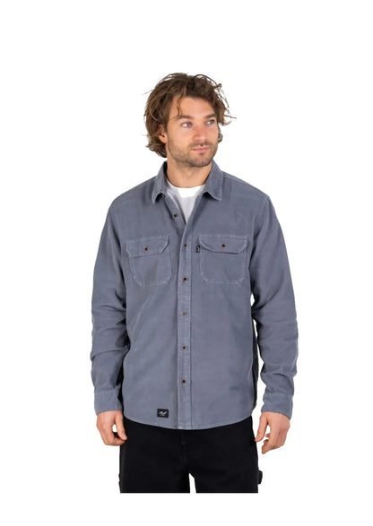 Reell Dual Cord Hemd Grau/Blau