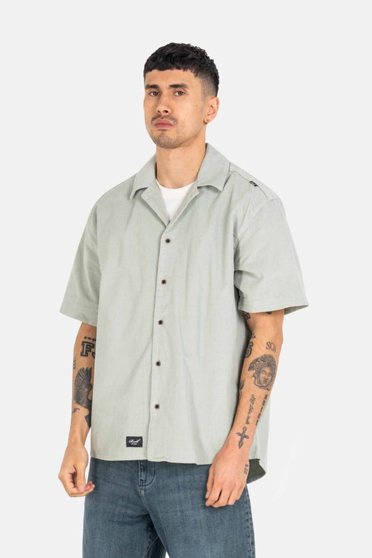 Reell Resort Cord Shirt Aqua Grey