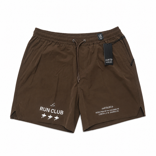 SantoLoco Run Club Shorts Dark Sand